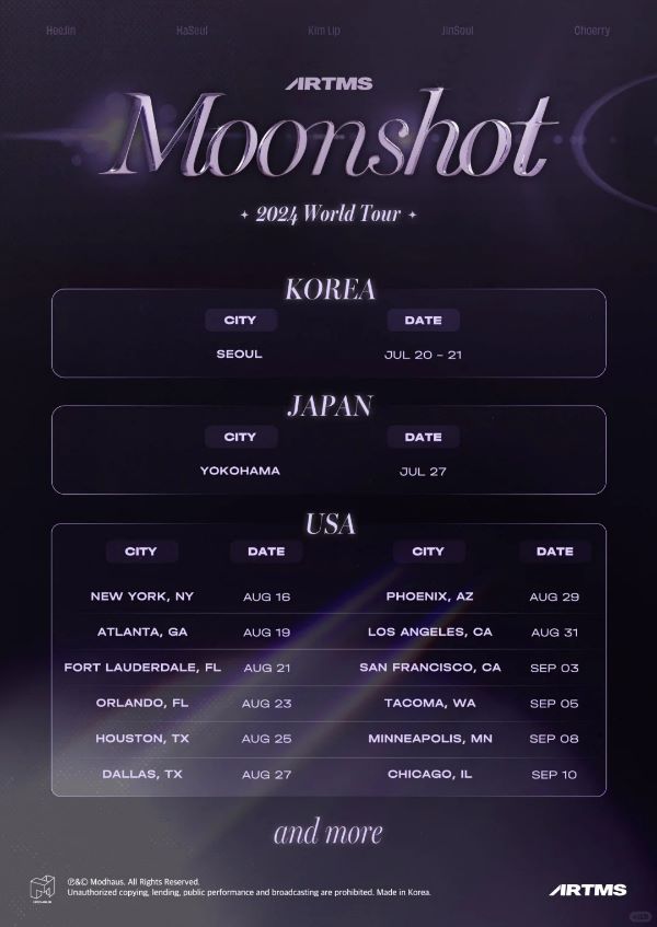韩国女团ARTMS【Moonshot】2024美国巡演